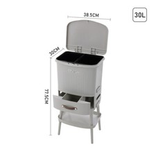 Kitchen Rubbish Waste Bin Recycling Dual Multi Compartment Pedal Dustbins Wheels