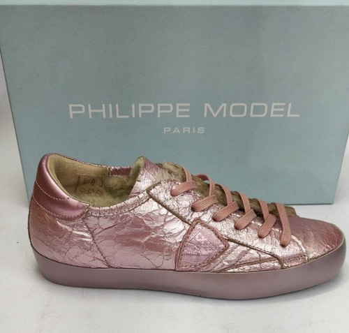 PHILIPPE MODEL Scarpa Sneakers Bassa Donna Woman Rosa Pelle size 37 PLM010L - Picture 8 of 8