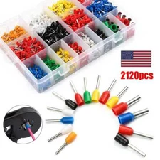 2120PCS Connectors Cord Wire Crimp Cable Pin End Bootlace Ferrule Terminals Kit