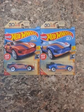 HOT WHEELS HW 50th RACE TEAM #8/10 RISE 'N CLIMB LOT OF 2 ORANGE & BLUE BOTH NEW