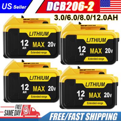 Replacement for DeWalt DCB210 20V MAX 12 Ah 10 Ah Li-Ion Battery 20 Volt DCB206