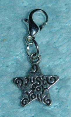 stern anhänger silberfarben mädchen charm charms kinder damen ''just for you''