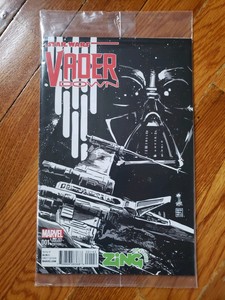 Star-Wars-Darth-Vader-Down-1-Zing-Variant-B-amp-W-Marvel-Comics-2016-RARE-Sealed