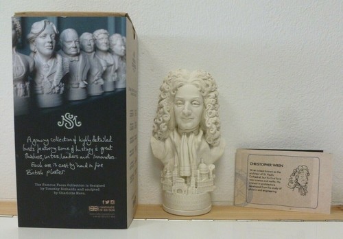 CHRISTOPHER WREN Plaster Bust Famous Faces Collection by the Modern Souvenir Co - Picture 2 of 6