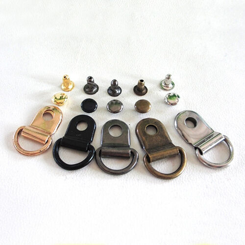 Metal/ Brass Rivet D Ring Buckle Lace Eye Boot Hiking Shoes Repair Leather Craft - Imagen 1 de 10
