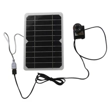 5W Solar Panel Water Fountains Pump 6 Nozzle Option Easy Installation Outdoor