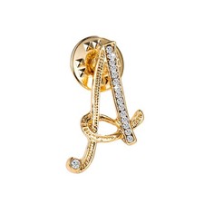 Initial Letter Brooch Pin Small Lapel Pin Tie Tack Name Personalized Gifts fo...