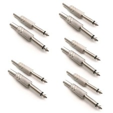 10Pcs 1/4" Mono o Jack 6.35mm Metal Male Monaural o Cable Connector Plug