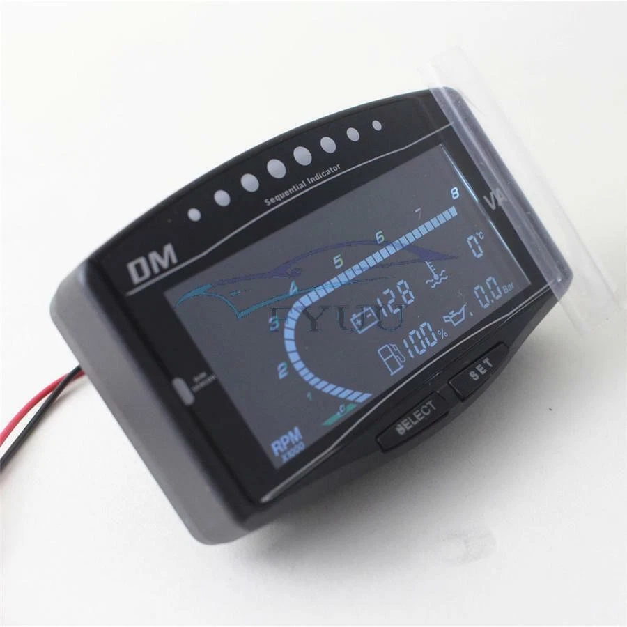 6IN1 Digital Car Voltmeter Oil Pressure/Water Temp/Fuel Gauge/Turbo Boost Gauge - Image 2 of 4