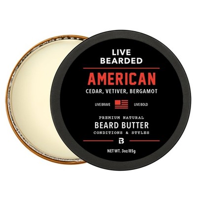 Live Bearded Beard Butter, 3 fl oz - Made in the USA - All-Natural Leave-in C...