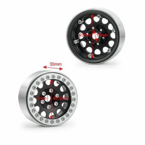 4 Stück Metall 1,9 Zoll Beadlock Felge für 1/10 RC Axial SCX10 TRX4 90046 CC01 D90 - Bild 4 von 12