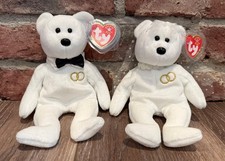 Ty Beanie Babies Wedding Bears Duo Mr. Mrs. MWMT