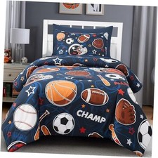 Comforter Set for Boys-5 Pieces Sports Glow in The Dark Bedding Twin Ball Games