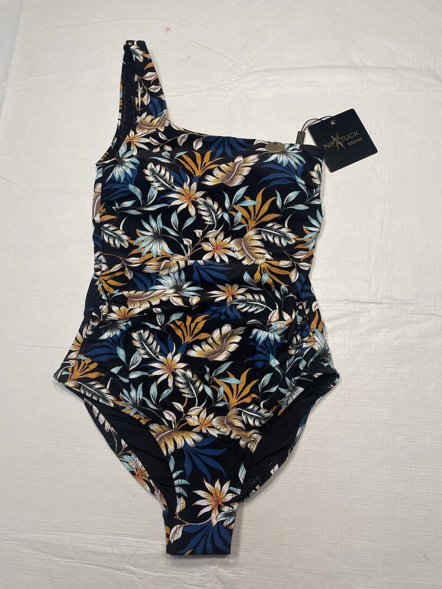 Nip Tuck Rhonda One Shoulder Swimsuit Louise Dukes Paradise Black