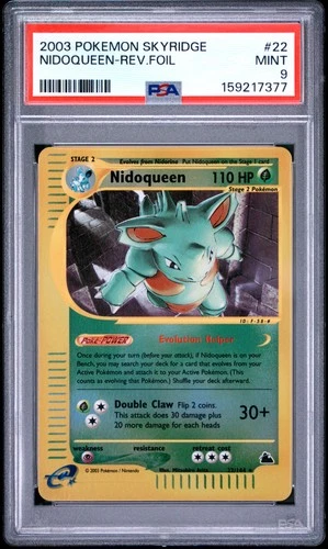 2003 POKEMON SKYRIDGE #22 NIDOQUEEN-REVERSE FOIL PSA 9