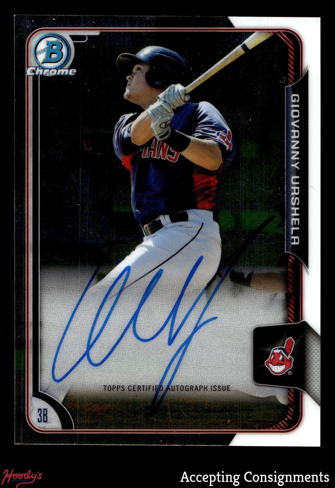 2015 Bowman Chrome Prospect Autograph Giovanny Urshela ROOKIE AUTO INDIANS