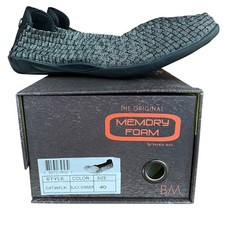 NEW Bernie Mev Catwalk Black Shimmer Woven Slip On Flats US Size 9 EU 40 Comfort