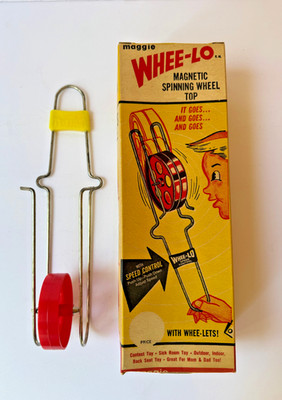 Vintage Whee-Lo Spinning Wheel Toy Maggie Original Box UNUSED Cutouts Wheelo