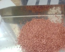 5 gr feines geschreddertes Kupfergranulat, Kupferspäne, Kupferdraht ca. 99,9% ba