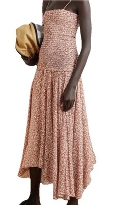 Proenza Schouler White Label Micro Floral Smocked Midi dress. Size 6. NWT