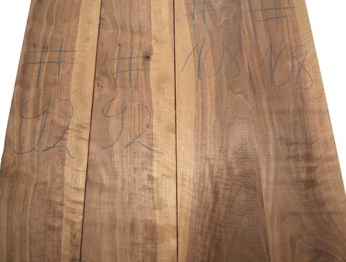 2X Righe Di Noce Curly In Legno Tonale 108X13-14Cm X 24Mm #108 - Bild 7 von 7