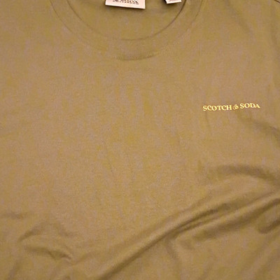 Scotch & Soda Men's XL Green Cotton Jersey Crew Neck Logo Graphic T-Shirt