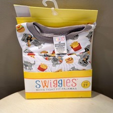 Swiggles Boys Dinosaur Hamburger French Fry Pajamas Size 2T Tight Fit Cotton
