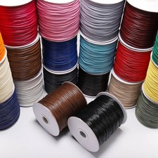 10M Waxed Cotton Cord Black Jewelry Making Th...