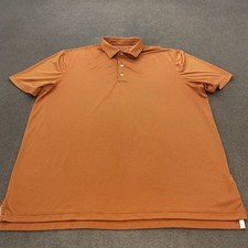 johnnie-O Polo Shirt Mens XL Striped Performance Stretch Golf Burnt Orange