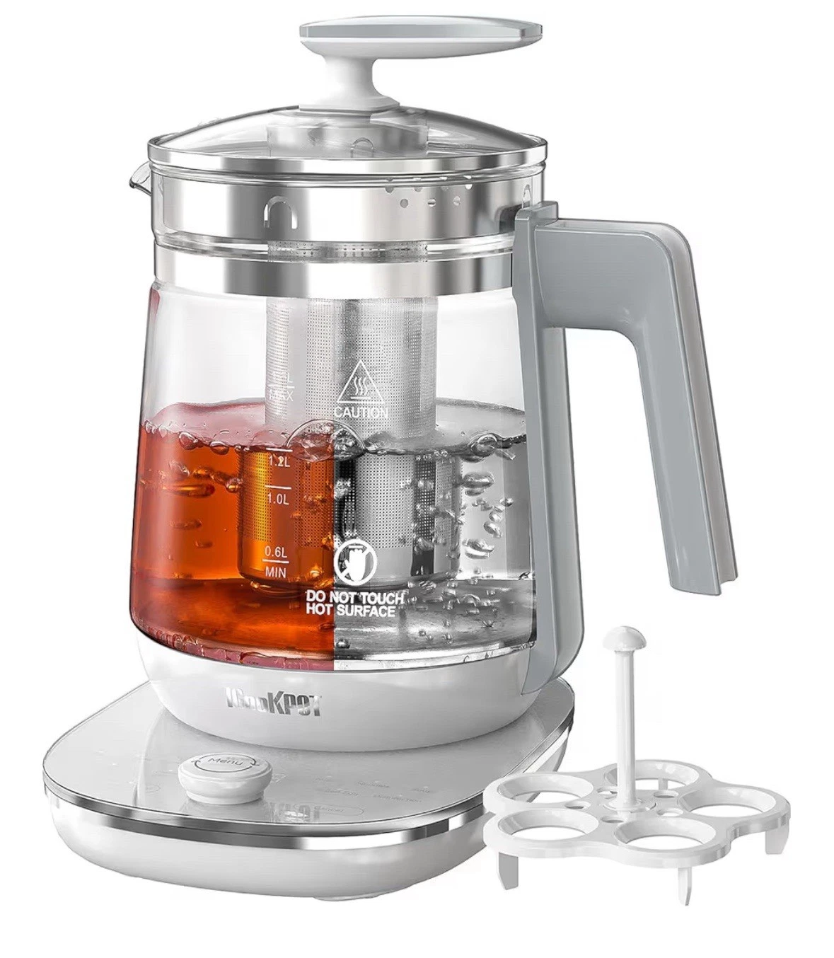 Electric Kettle, 1.5L Borosilicate Glass, BPA Free,Auto Shut-Off,Stainless Steel