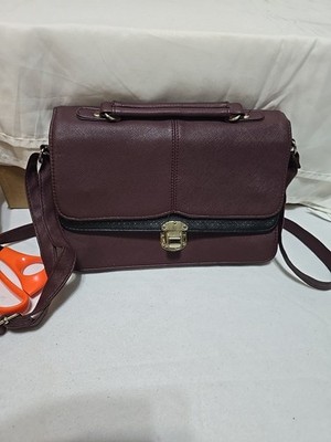 ICING  Bag Burgundy And Black Leather Small Bag Girls Cute