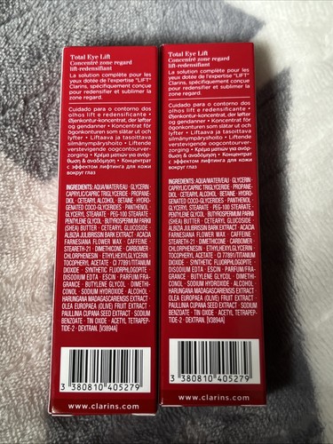 Clarins Total Eye Lift Replenishing Eye Concentrate .2oz Bundle Of 2 - Picture 2 of 2