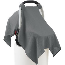 100 Muslin Cotton Car Seat Cover Baby, Carseat Canopy Cover, Universal Fit S...