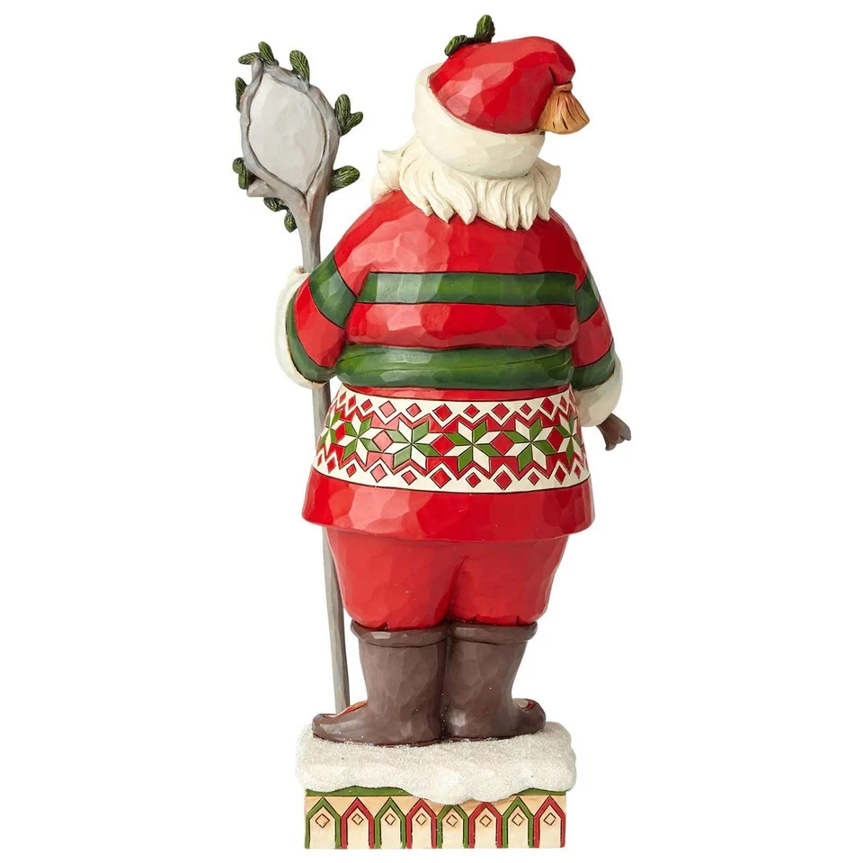 Figura de Navidad de Papá Noel Jim Shore Woodsy con personal de 10,3 pulgadas Heartwood Creek Foto 2 de 3