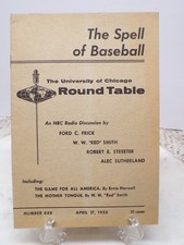 1955 The Spell Of Baseball University Of Chicago Round Table Booklet Ford Frick