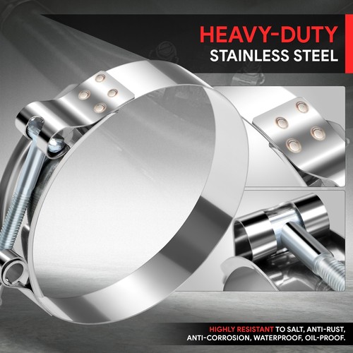 66mm-76mm Adjustable ID Stainless Steel 8xT-Bolt Clamp w/Nylon Lock Nut+L-Wrench - Picture 5 of 6