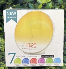 JALL  Smart Wake-Up Light Alarm Clock 7 Color Changing Upgraded 🆕