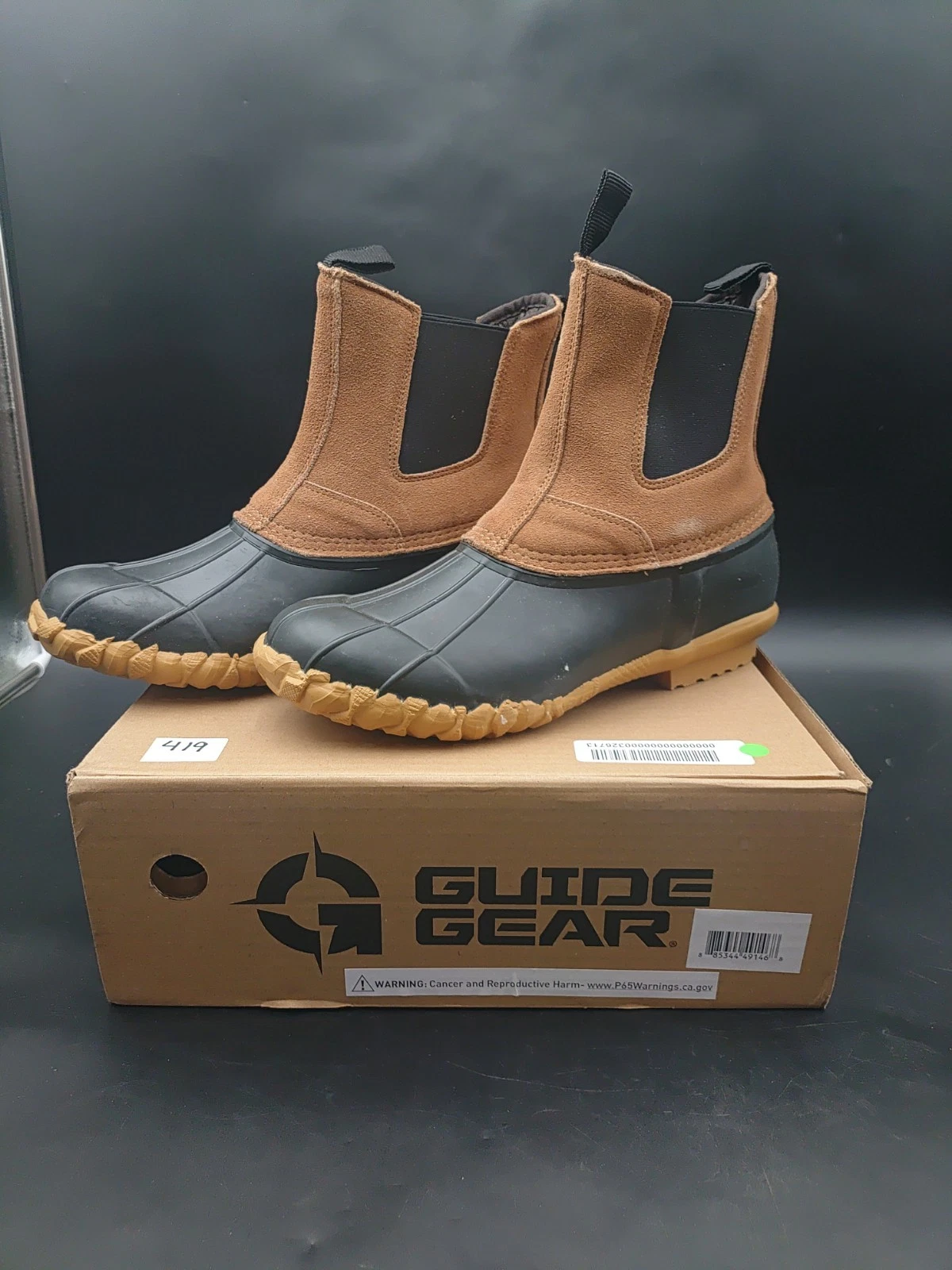 Guide Gear Pull On Leather Insulated Duck Boots 400 Gr Waterproof