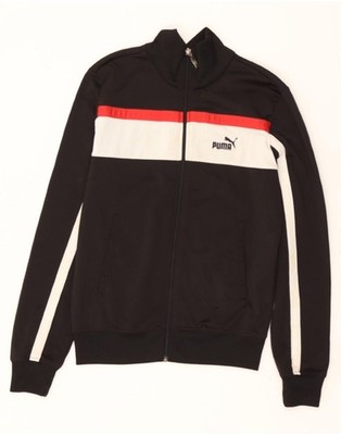 PUMA Mens Tracksuit Top Jacket Small Black Colourblock CV08