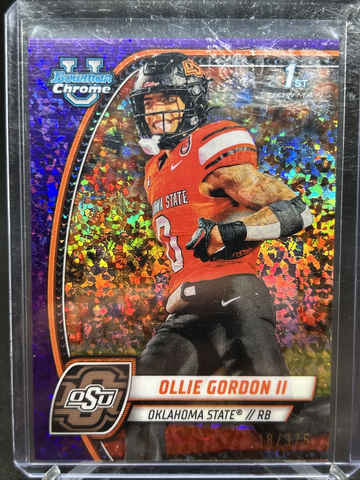 2024 Bowman Chrome U Ollie Gordon II #197 Purple Mini Diamond Refractor /375