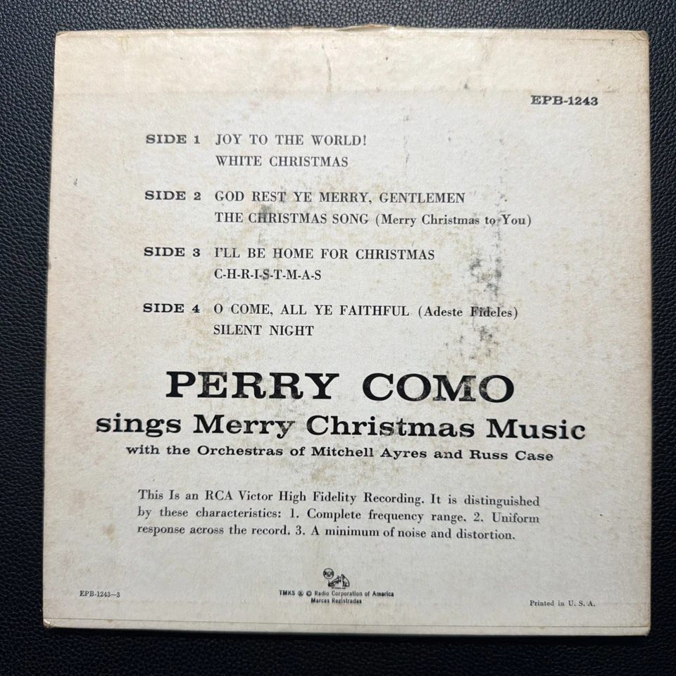 Perry Como - Perry Como Sings Merry Christmas Music (RCA Victor EPB 1243) 45 x 2 - Image 3 of 4