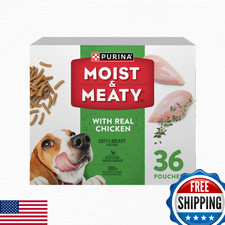 Purina Moist Meaty w/ Real Chicken Dog Food Pouches - 36 ct. Soft Savory
