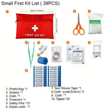 39Pcs Emergency First Aid Kit Medical Bag Outdoor Camping Boating Fishing Travel