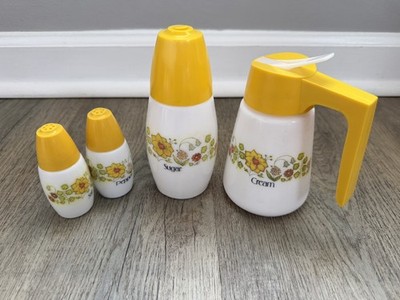 Vintage Corelle Meadow Complete Set New in box Sugar creamer Salt Pepper 