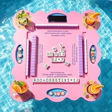 Thealke Dual-Sided Mahjong Floating Table for Pool, Adults Float Game Table