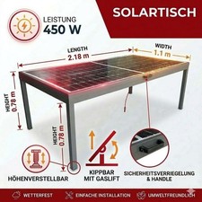 Solartisch Balkonsolar Esstisch Garten Ständer Solar Tisch 450 W 6 Personen Alu