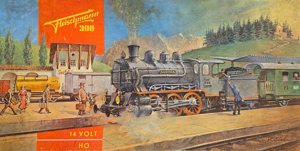 Fleischmann H0 300G Altes  Güterwagen-Set mit Dampflok bespielt gebraucht m.OVP 