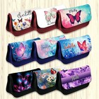 Personalised Pencil Case Butterfly Design Girls Boys Stationary School Bag 34
