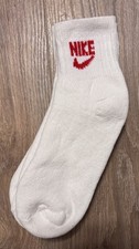 Vintage 80's Nike White Adult Socks 2 Pairs Red Logo