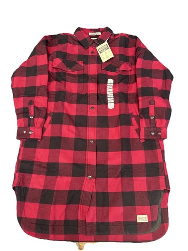 Duluth Trading Women’s Folklore Flannel Insulated Duster. Red/Black. XL. NWT. - Picture 1 of 6